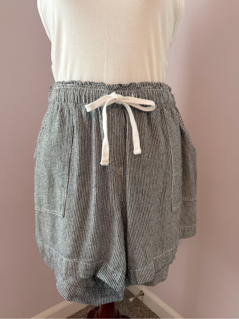 Lane Bryant Linen Blend Drawstring Shorts
